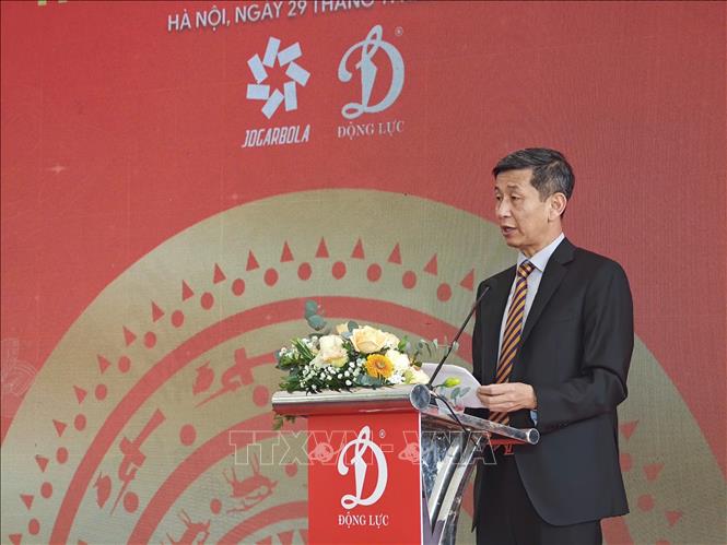 Cục trưởng Cục Thể dục thể thao Việt Nam, Phó Chủ tịch Thường trực Ủy ban Olympic Việt Nam Nguyễn Danh Hoàng Việt phát biểu. Ảnh: Nam Sương - TTXVN