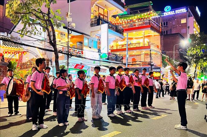 Khu vực hoạt động biểu diễn trống kèn. Ảnh: Ánh Tuyết - TTXVN