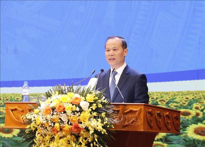 Phó Chủ tịch Thường trực UBND tỉnh Bắc Ninh Mai Sơn phát biểu tại buổi lễ. Ảnh: Việt Hùng - TTXVN
