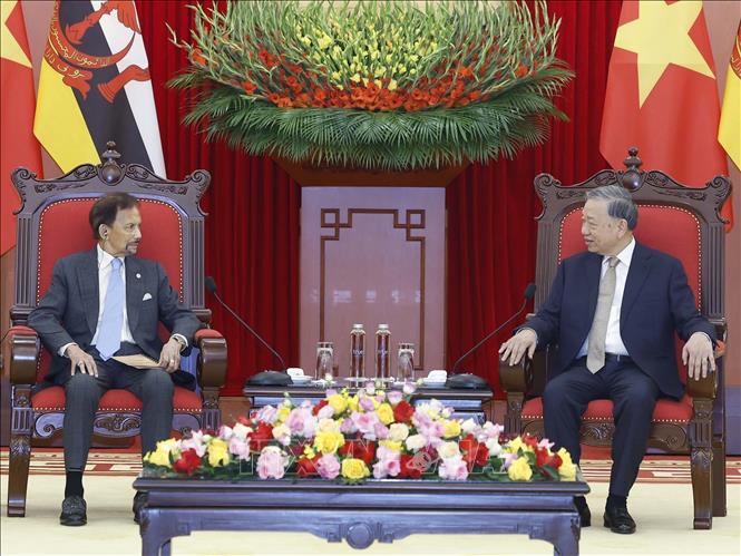 Party General Secretary To Lam receives Sultan of Brunei Haji Hassanal Bolkiah in Hanoi on November 30. VNA Photo: Thống Nhất