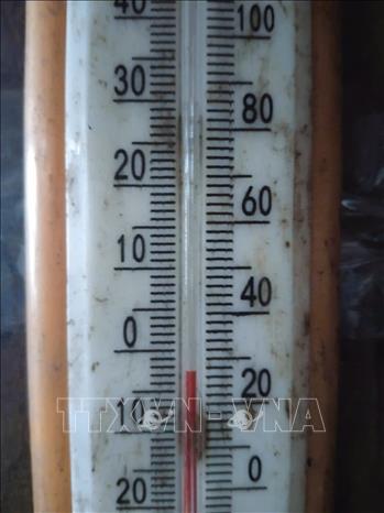 Nền nhiệt ở xã biên giới Na Ngoi (tỉnh Nghệ An) ghi nhận giảm sâu, xuống dưới 0°C. Ảnh: TTXVN phát 