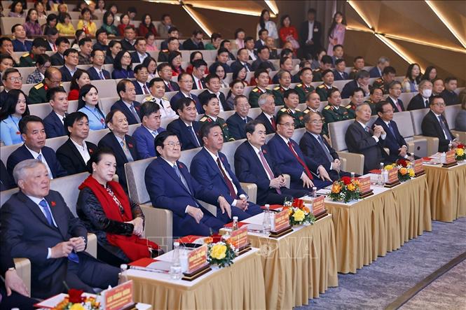 Chủ tịch Quốc hội Trần Thanh Mẫn và đại biểu tại dự kễ kỷ niệm. Ảnh: Doãn Tấn - TTXVN