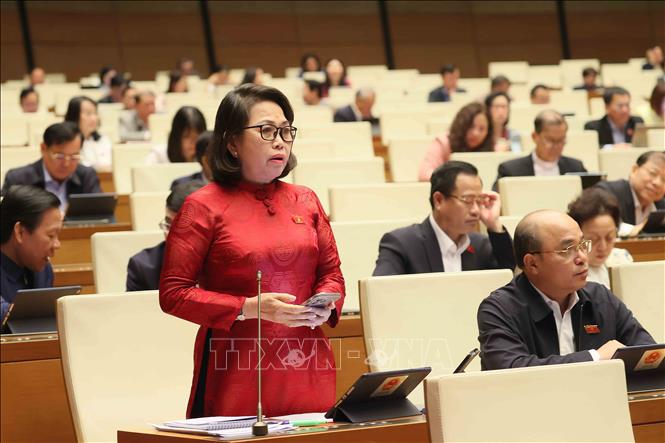 Đại biểu Quốc hội Thành phố Hồ Chí Minh Nguyễn Thị Yến phát biểu. Ảnh: An Đăng - TTXVN