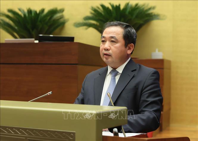  Bộ trưởng Bộ Nông nghiệp và Môi trường Trần Đức Thắng giải trình, làm rõ một số vấn đề đại biểu Quốc hội nêu. Ảnh: An Đăng - TTXVN