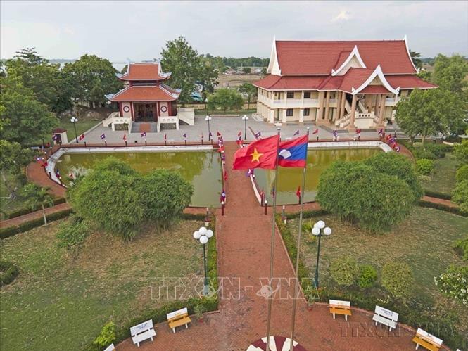 Khu lưu niệm Chủ tịch Hồ Chí Minh ở bản Xiengvang, huyện Nong Bok, tỉnh Khammuone (2024). Ảnh: Đỗ Bá Thành -  TTXVN 
