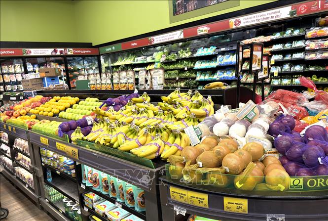 Khu bán nông sản tại một siêu thị ở thủ đô Washington D.C. Ảnh: Ngọc Quang - PV TTXVN tại Mỹ 