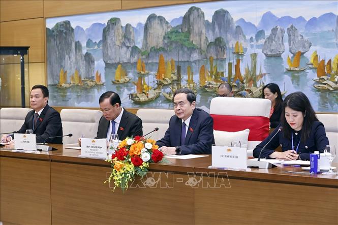 Chủ tịch Quốc hội Trần Thanh Mẫn phát biểu. Ảnh: Doãn Tấn - TTXVN