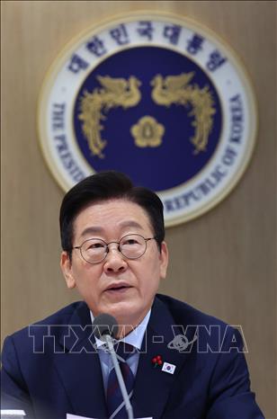 Tổng thống Hàn Quốc Lee Jae Myung phát biểu tại cuộc họp nội các ở Seoul ngày 2/12/2025. Ảnh: Yonhap/TTXVN