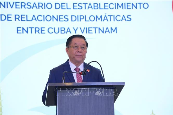 Đại tướng Nguyễn Trọng Nghĩa, Ủy viên Bộ Chính trị, Bí thư Trung ương Đảng, Chủ nhiệm Tổng cục Chính trị Quân đội nhân dân Việt Nam phát biểu tại buổi lễ. Ảnh: Việt Đức - TTXVN 