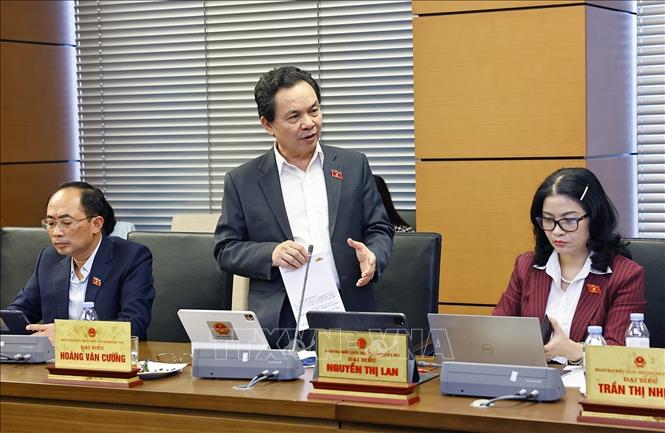 Đại biểu Quốc hội TP Hà Nội Hoàng Văn Cương phát biểu. Ảnh: Doãn Tấn - TTXVN