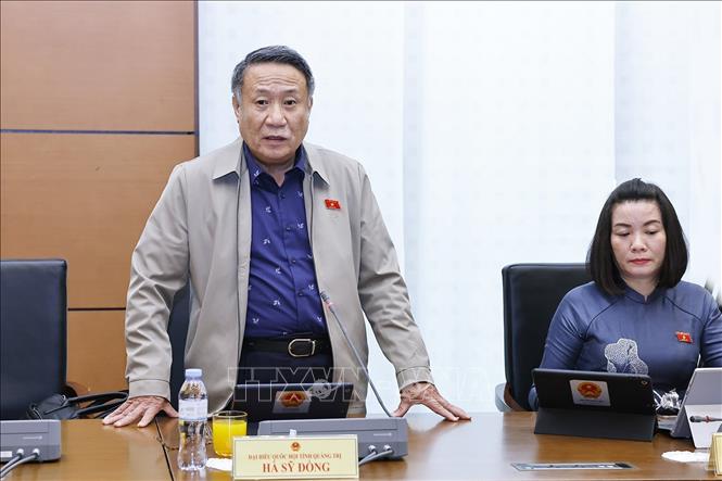 Đại biểu Quốc hội tỉnh Quảng Trị Hà Sỹ Đồng phát biểu. Ảnh: Doãn Tấn - TTXVN