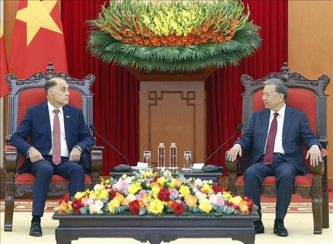 Tổng Bí thư Tô Lâm tiếp Thư ký Hội đồng An ninh quốc gia Belarus Volfovich Aleksandr Grigorievich. Ảnh: Thống Nhất – TTXVN