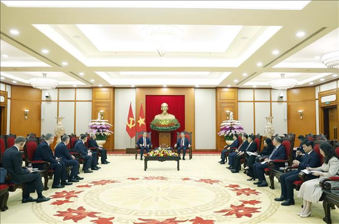 Tổng Bí thư Tô Lâm tiếp Thư ký Hội đồng An ninh quốc gia Belarus Volfovich Aleksandr Grigorievich. Ảnh: Thống Nhất – TTXVN