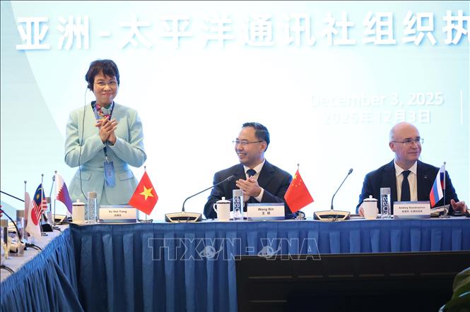 Tổng giám đốc TTXVN Vũ Việt Trang tham dự Hội nghị. Ảnh: Công Tuyên - PV TTXVN tại Trung Quốc