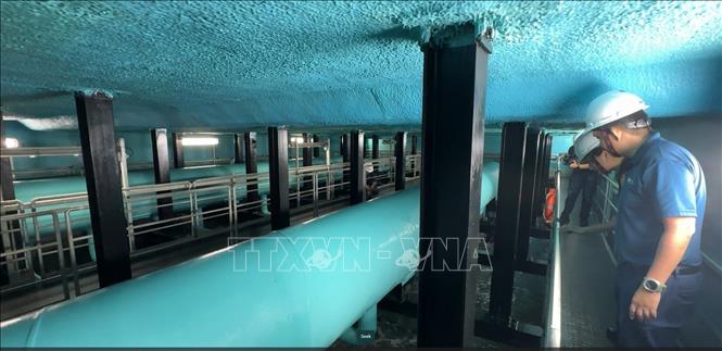 Các đường ống nước lạnh của Tập đoàn điện lực Singapore (SP). Ảnh: Ngọc Khương - Pv TTXVN tại Singapore