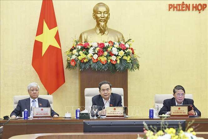 Chủ tịch Quốc hội Trần Thanh Mẫn phát biểu. Ảnh: Doãn Tấn - TTXVN