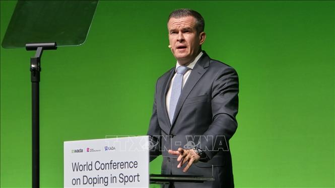 Chủ tịch WADA Witold Bańka phát biểu tại Hội nghị. Ảnh: Đức Thắng - PV TTXVN tại Hàn Quốc 