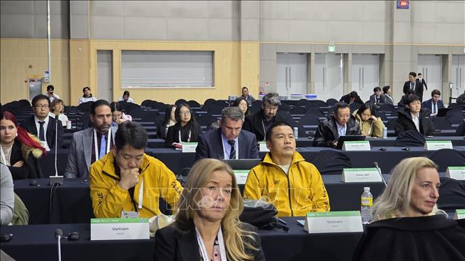 Đoàn Việt Nam do ông Lê Minh Hà, Giám đốc Trung tâm Phòng chống Doping Việt Nam, làm Trưởng đoàn, tham dự Hội nghị. Ảnh: Đức Thắng - PV TTXVN tại Hàn Quốc 