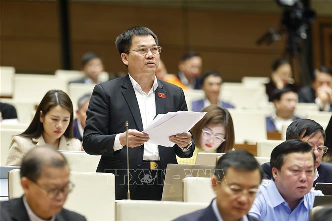 NA deputy Duong Khac Mai from Lam Dong province speaks at the session. VNA Photo: Doãn Tấn