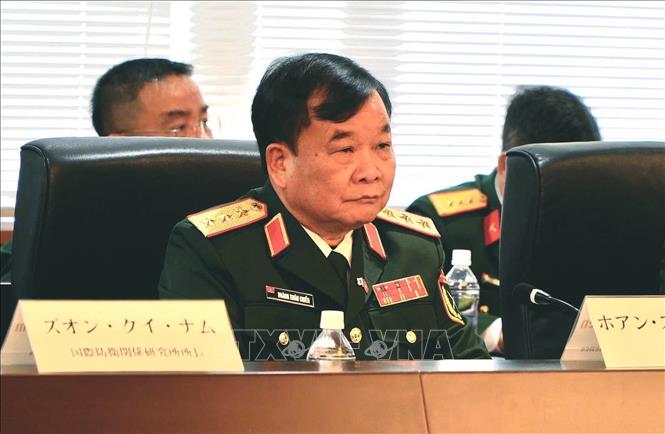 Thượng tướng Hoàng Xuân Chiến, Ủy viên Trung ương Đảng, Ủy viên Thường vụ Quân ủy Trung ương, Thứ trưởng Bộ Quốc phòng tại Đối thoại. Ảnh: TTXVN phát