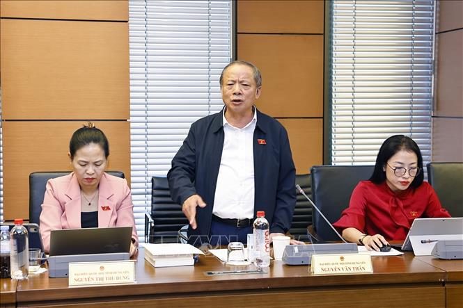 Đại biểu Quốc hội tỉnh Hưng Yên Nguyễn Văn Thân phát biểu. Ảnh: Doãn Tấn - TTXVN