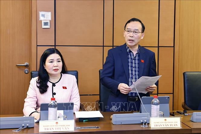 Đại biểu Quốc hội tỉnh Bắc Ninh Trần Văn Tuấn phát biểu. Ảnh: Doãn Tấn - TTXVN