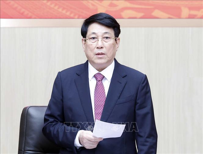 Chủ tịch nước Lương Cường phát biểu. Ảnh: Thống Nhất – TTXVN