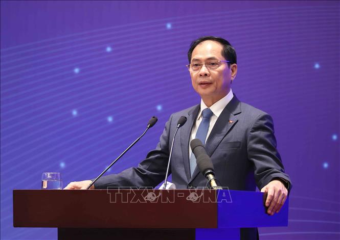 Deputy Prime Minister Bui Thanh Son speaks at the conference. VNA Photo: An Đăng