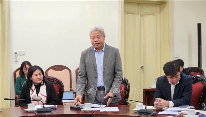 Thứ trưởng Bộ Nội vụ Nguyễn Mạnh Khương phát biểu tại cuộc họp. Ảnh: Chu Thanh Vân - TTXVN 