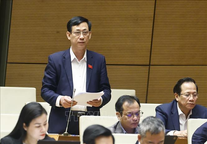 Đại biểu Quốc hội tỉnh Thanh Hoá Mai Văn Hải phát biểu. Ảnh: Doãn Tấn - TTXVN