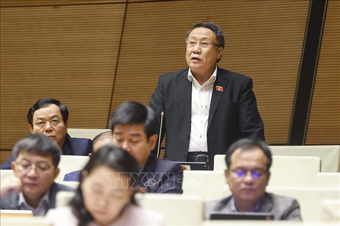 Đại biểu Quốc hội tỉnh Quảng Trị Hà Sỹ Đồng phát biểu. Ảnh: Doãn Tấn - TTXVN