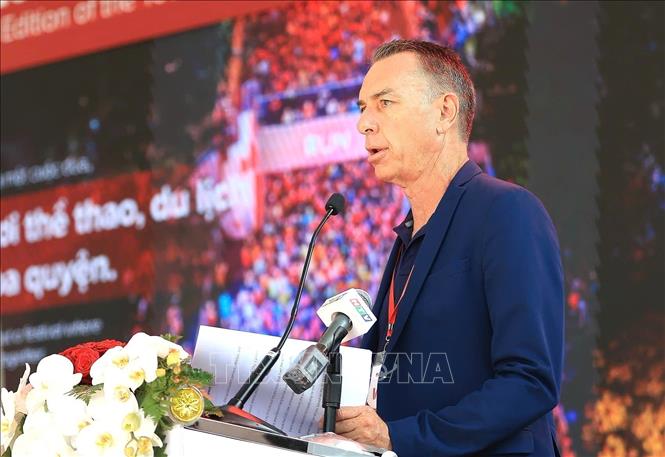 Đại diện Ban Tổ chức thông tin về sự kiện. Ảnh: Mỹ Phương - TTXVN. 