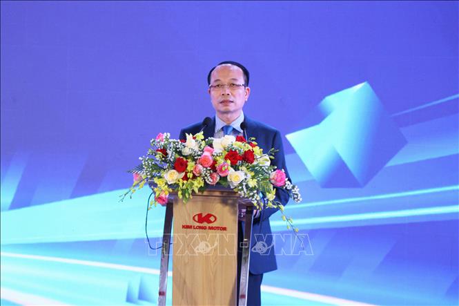 Phó Chủ tịch UBND thành phố Huế Phan Quý Phương phát biểu tại lễ khánh thành nhà máy. Ảnh: Nguyên Lý - TTXVN