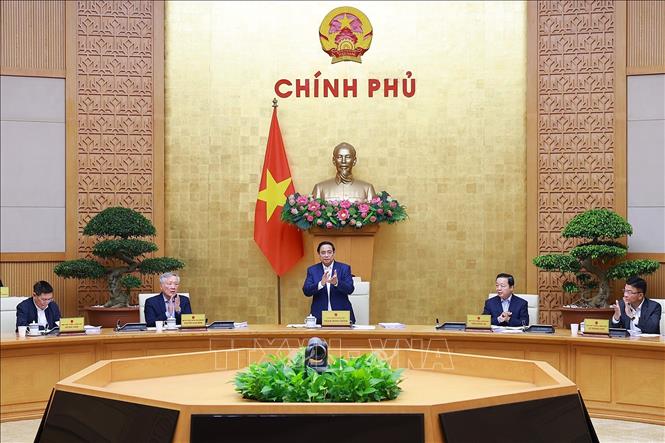 Thủ tướng Phạm Minh Chính chủ trì phiên họp Chính phủ thường kỳ tháng 11/2025. Ảnh: Dương Giang-TTXVN
