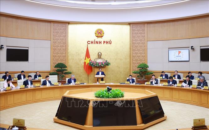 Thủ tướng Phạm Minh Chính chủ trì phiên họp Chính phủ thường kỳ tháng 11/2025. Ảnh: Dương Giang-TTXVN
