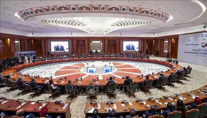 Phiên toàn thể Diễn đàn Doanh nghiệp Ấn Độ - Nga tại New Delhi, ngày 5/12/2025. Ảnh: ANI/TTXVN 