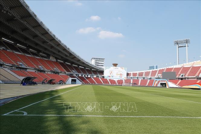 Các công đoạn đang được gấp rút hoàn thiện, chuẩn bị cho lễ khai mạc SEA Games 33. Ảnh: Minh Quyết - PV TTXVN tại Thái Lan