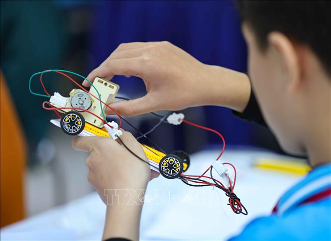 Cuộc thi HNUE Olympic STEM 2025 là minh chứng cho tầm nhìn bắt kịp xu thế phát triển giáo dục STEM trong nước và quốc tế. Ảnh: Thanh Tùng - TTXVN
