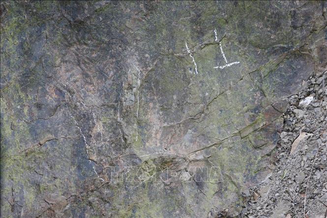 Dấu chân khủng long được phát hiện tại thành phố Đô Giang Yển, tỉnh Tứ Xuyên, Trung Quốc. Ảnh: THX/TTXVN