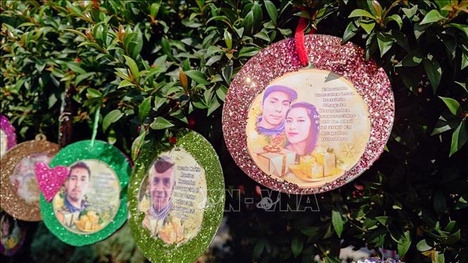 Ảnh những người mất tích được treo trên cây Noel tại nhà thờ San Cristóbal, ngoại ô thủ đô Mexico City. Ảnh: Phi Hùng - PV TTXVN tại Mexico