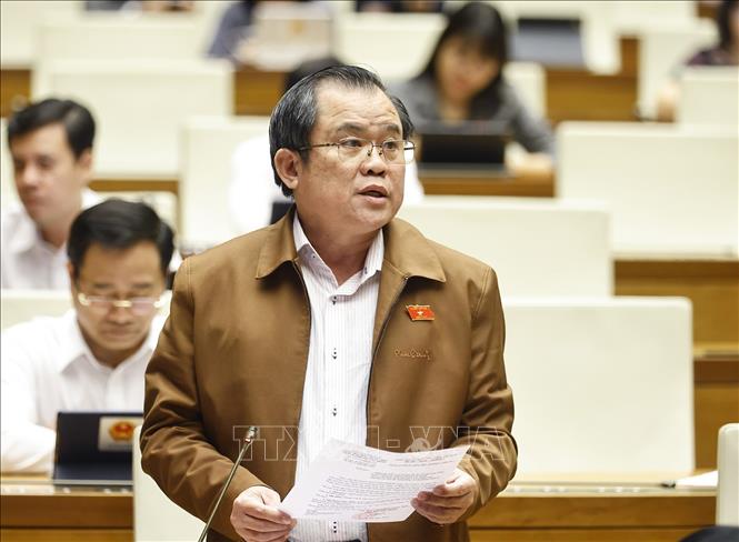 Đại biểu Quốc hội TP Hồ Chí Minh Nguyễn Tâm Hùng phát biểu. Ảnh: Doãn Tấn - TTXVN