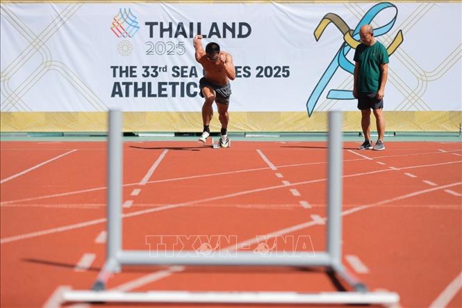 VĐV của Thái Lan tích cực tập luyện chuẩn bị sẵn sàng cho SEA Games. Ảnh: Minh Quyết - PV TTXVN tại Thái Lan