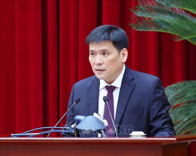 Đồng chí Nguyễn Thanh Bình, Phó Trưởng Ban Tổ chức Trung ương phát biểu tại hội nghị. Ảnh: Phương Hoa – TTXVN