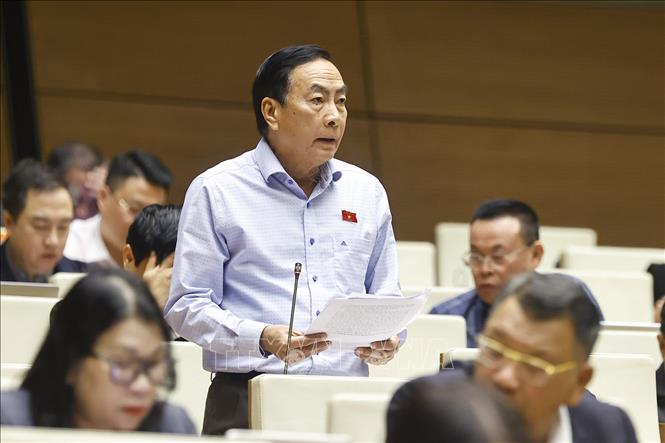 Đại biểu Quốc hội tỉnh Đồng Tháp Phạm Văn Hòa phát biểu. Ảnh: Doãn Tấn - TTXVN
