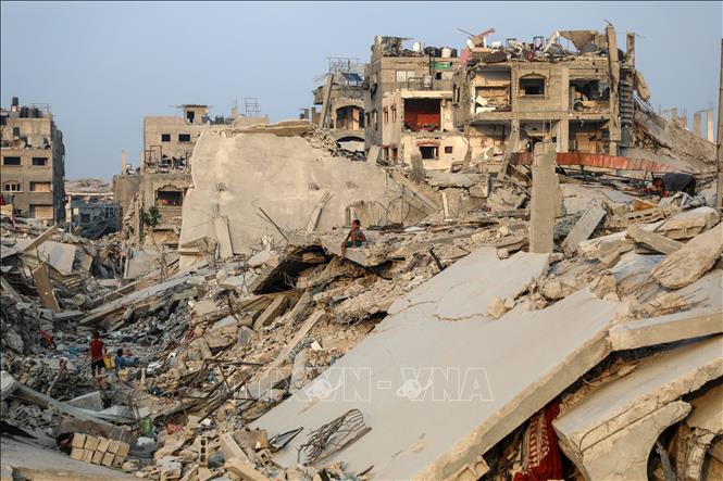 Cảnh đổ nát do xung đột tại Dải Gaza. Ảnh: THX/TTXVN