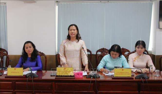 Bà Nguyễn Thị Ngọc Điệp, Phó Chủ tịch UBND thành phố Cần Thơ, phát biểu. Ảnh: Nguyễn Hằng - TTXVN