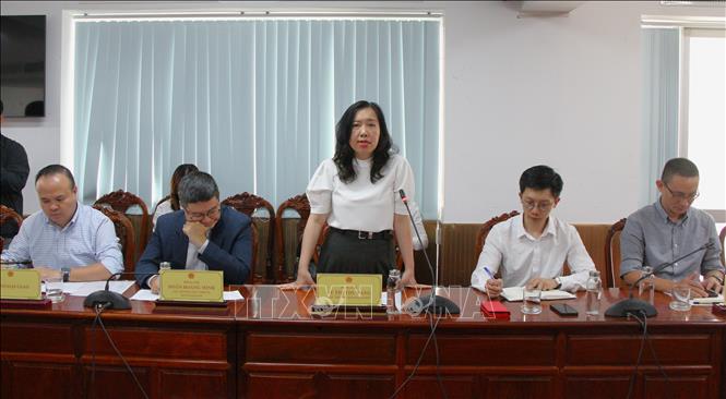 Bà Lê Thị Thu Hằng, Thứ trưởng Bộ Ngoại giao, phát biểu. Ảnh: Nguyễn Hằng - TTXVN