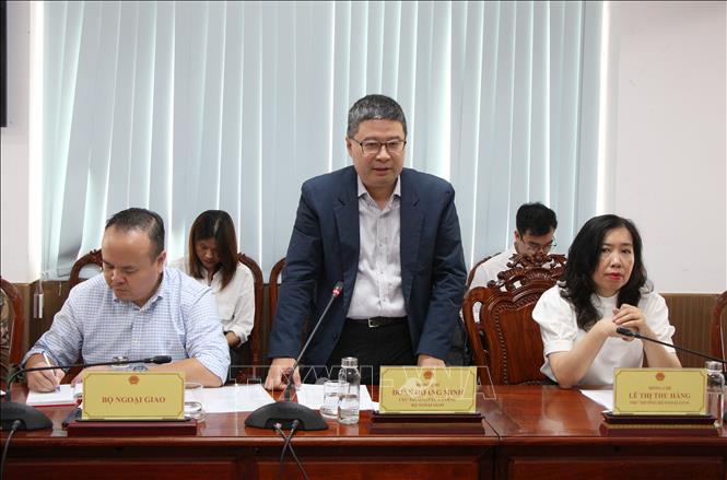 Ông Doãng Hoàng Minh, Cục trưởng Cục Lãnh sự (Bộ Ngoại giao), phát biểu. Ảnh: Nguyễn Hằng - TTXVN