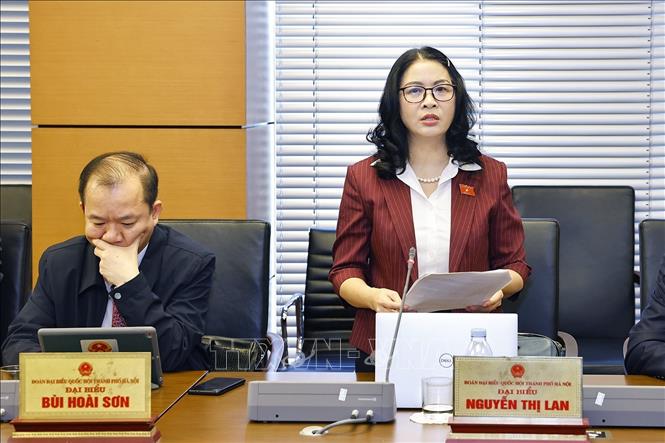 Đại biểu Quốc hội TP Hà Nội Nguyễn Thị Lan phát biểu. Ảnh: Doãn Tấn - TTXVN