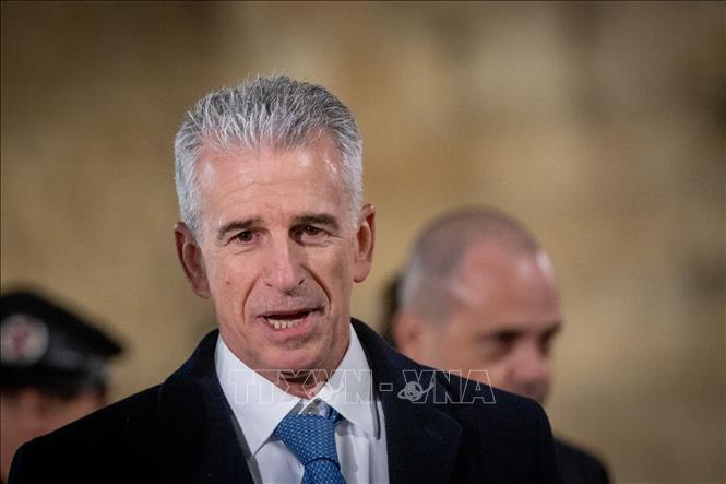 Giám đốc Cơ quan tình báo Mossad của Israel, ông David Barnea, tới dự lễ tưởng niệm các binh sĩ đã hy sinh tại thành cổ Jerusalem, ngày 12/5/2024. Ảnh: Flash90/TTXVN